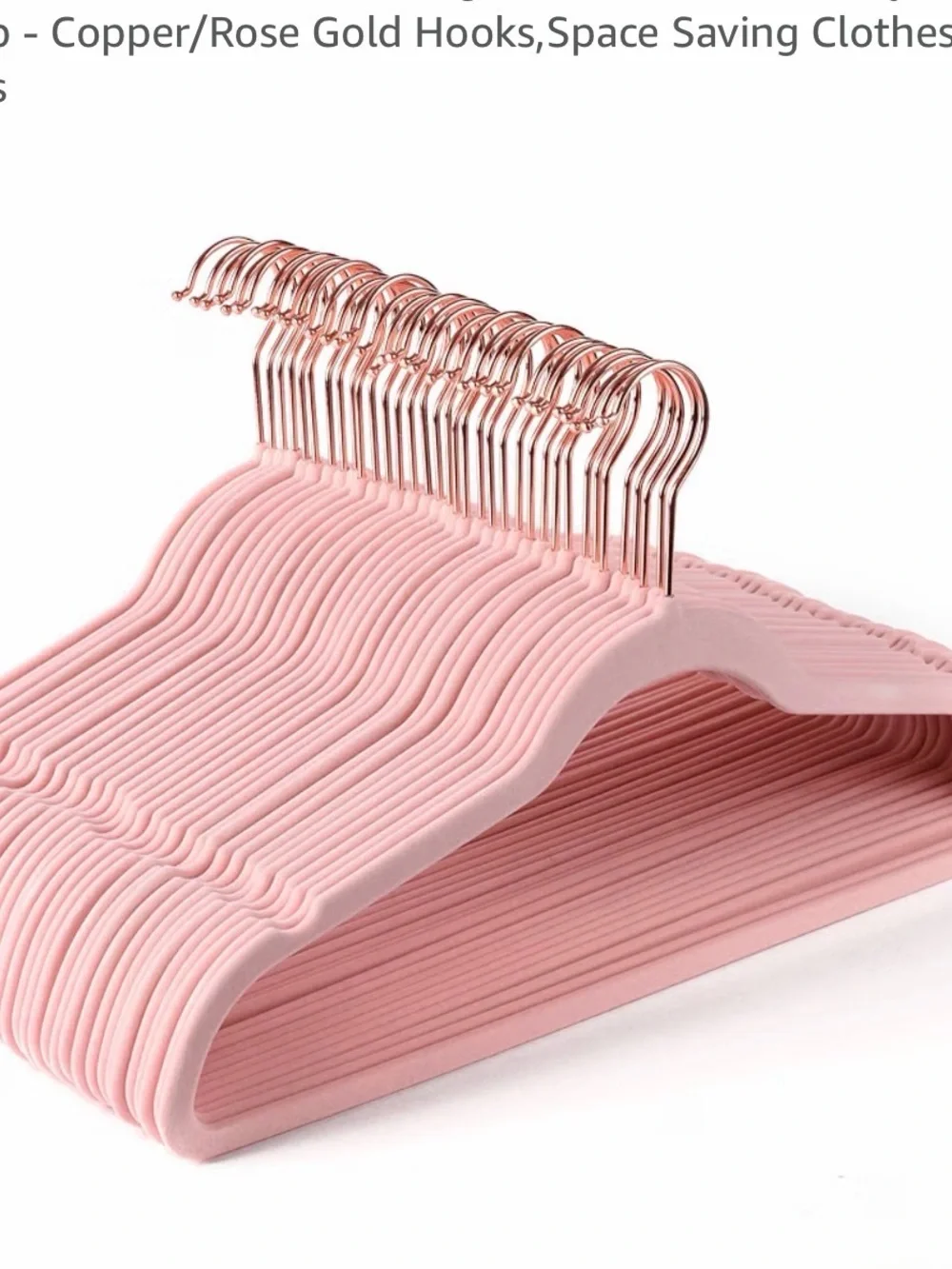 Pink Velvet Non-Slip Closet Hangers - Pack of 50